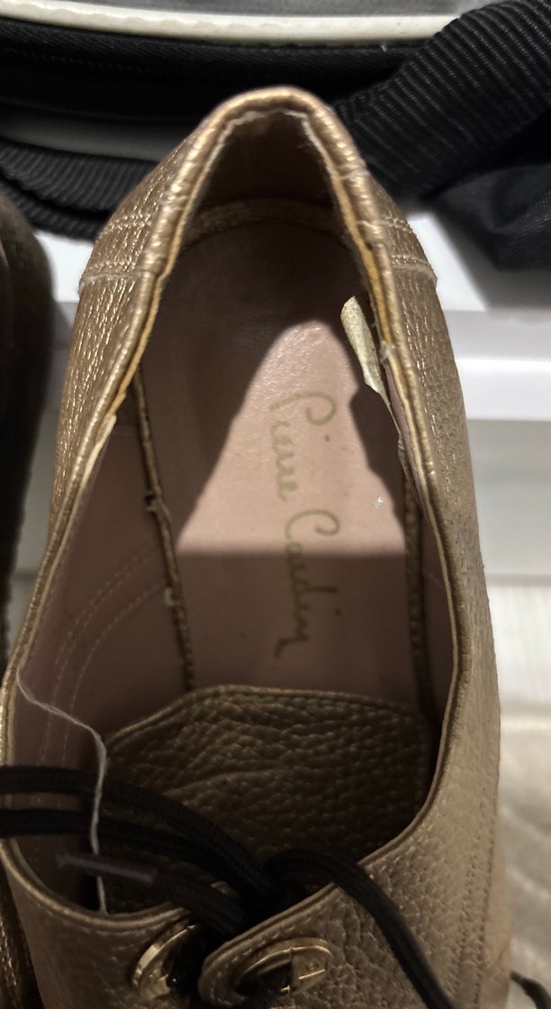 Altın Rengi Deri Klasik Topuklu Kadın Ayakkabı - Görsel 2