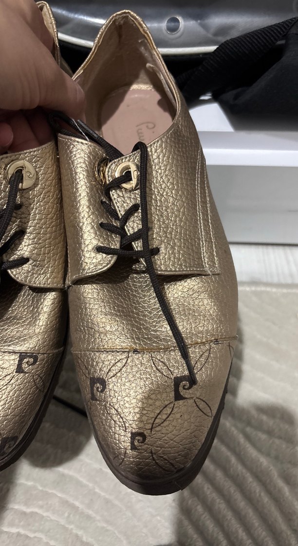 Altın Rengi Deri Klasik Topuklu Kadın Ayakkabı - Görsel 4