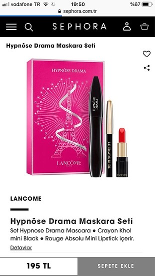 Lancome maskara seti