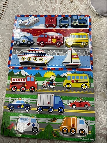 Melissa doug puzzle 2 adet tasitlar