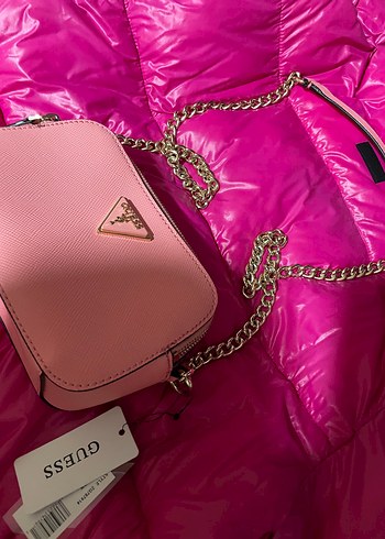 Orijinal Guess Zincir Detaylı Pembe Kadın Çanta - Görsel 2
