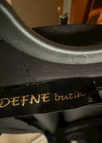 Uzun Siyah Kadın ferace Boncuk Detaylı - Görsel 6