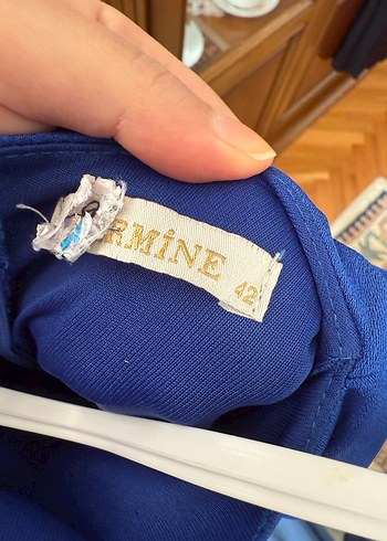 Mavi Uzun Kollu Drapeli Kadın Elbise - Görsel 3