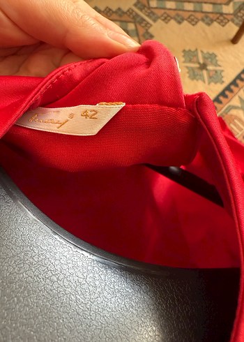 Klasik Kırmızı Uzun Kollu Elbise - Görsel 2