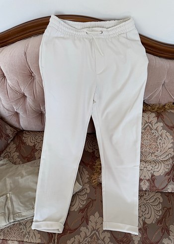 Beyaz Kadın Regular Fit Kumaş Pantolon - Görsel 2