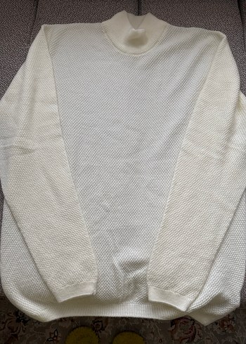 Erkek Beyaz Boğazlı Triko Kazak - Görsel 2