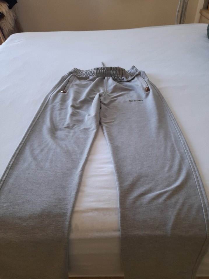 Gri Rahat Kesim erkek eşofman  altı - Görsel 4