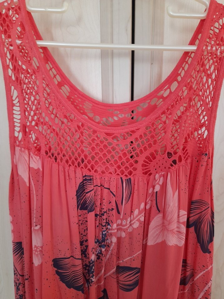 Pembe Desenli  bol kesim kadın  elbise - Görsel 3