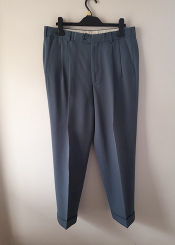 gri renkte pilili  erkek ofis  pantolon - Görsel 2