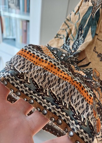 LC Waikiki Bej Baskılı Uzun Kollu Bohem Kadın Kimono