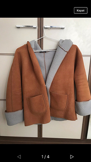 Kahverengi peluş ceket/mont