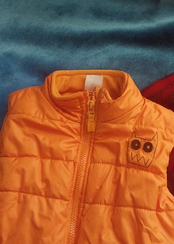 Erkek Çocuk turuncu Fermuarlı Yelek - Görsel 4