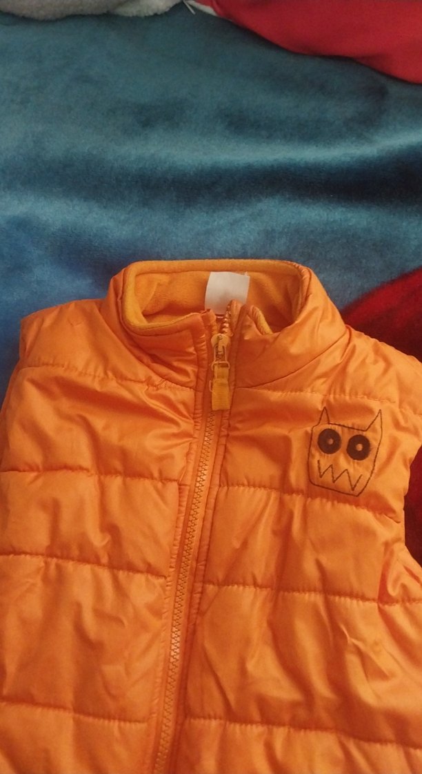 Erkek Çocuk turuncu Fermuarlı Yelek - Görsel 4