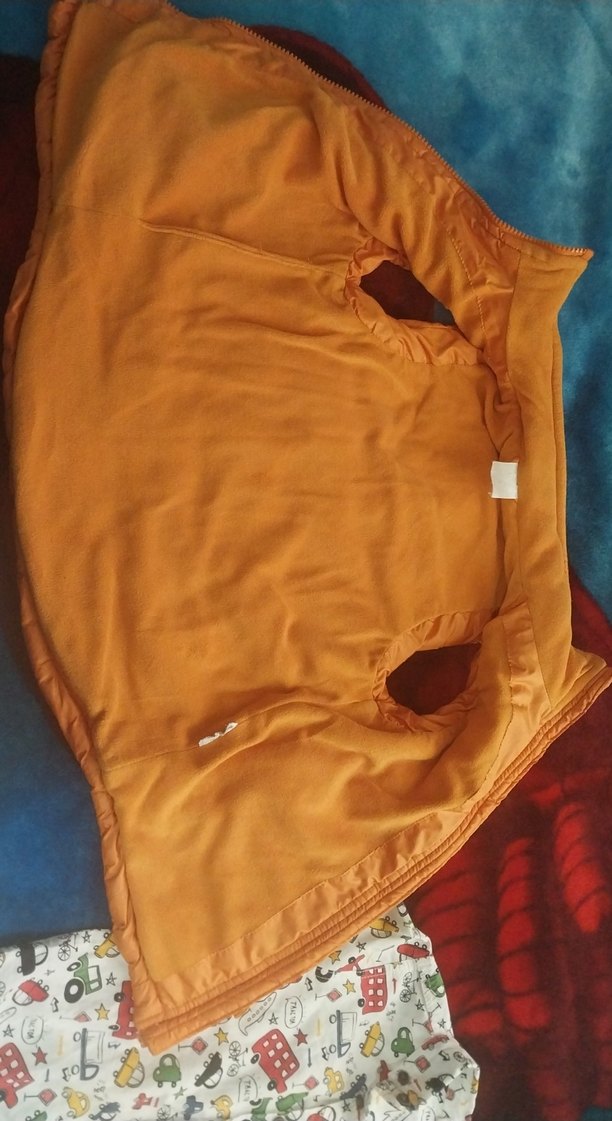 Erkek Çocuk turuncu Fermuarlı Yelek - Görsel 3