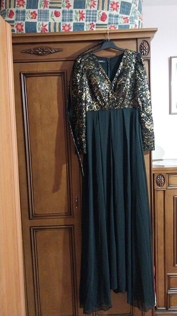 Büşra   giyim 44 yazıyor  40,42 beden uyumlu  türbanlı abiye sif - Görsel 2