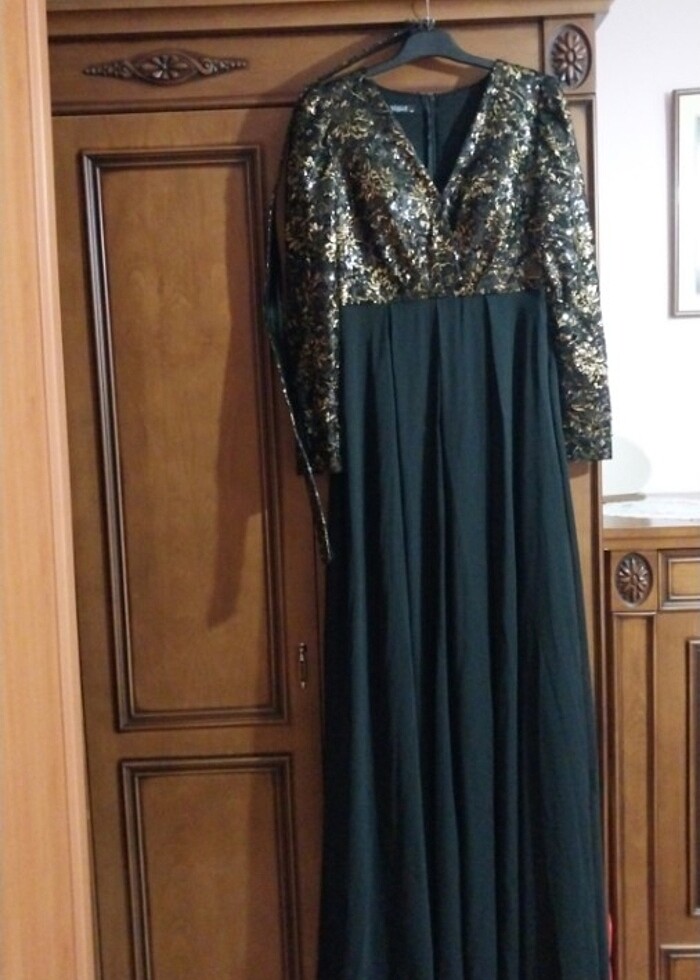 Büşra   giyim 44 yazıyor  40,42 beden uyumlu  türbanlı abiye sif - Görsel 2