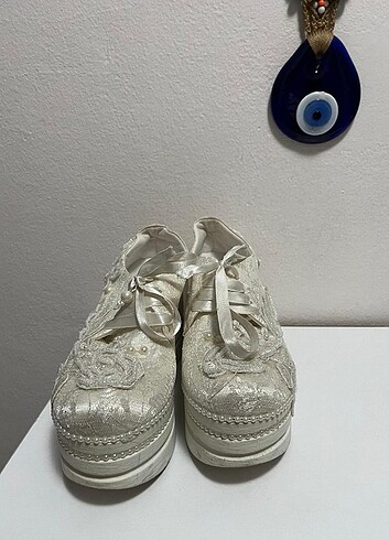 Gelin ayakkabısı  platform spor 1 defa giyildi  - Görsel 6