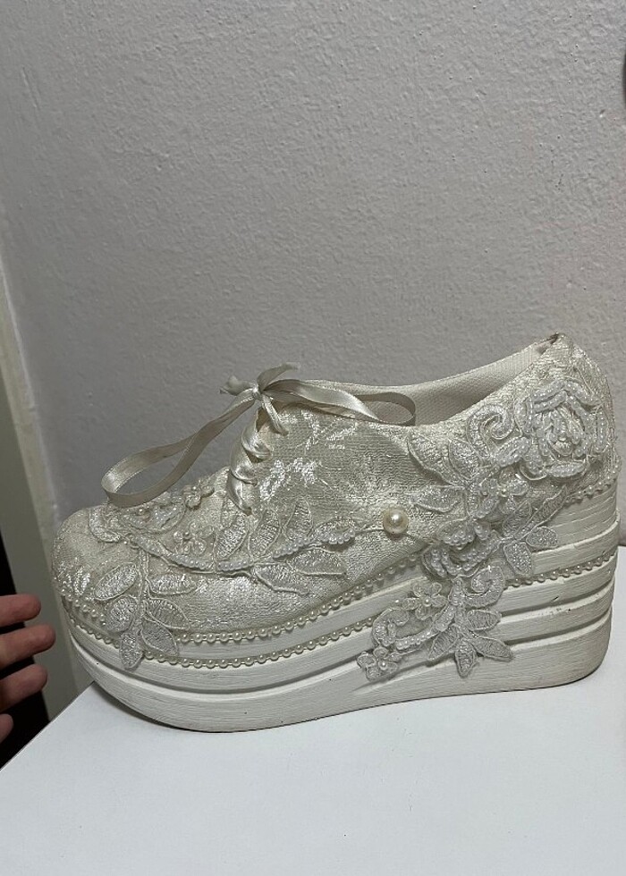 Gelin ayakkabısı  platform spor 1 defa giyildi  - Görsel 2