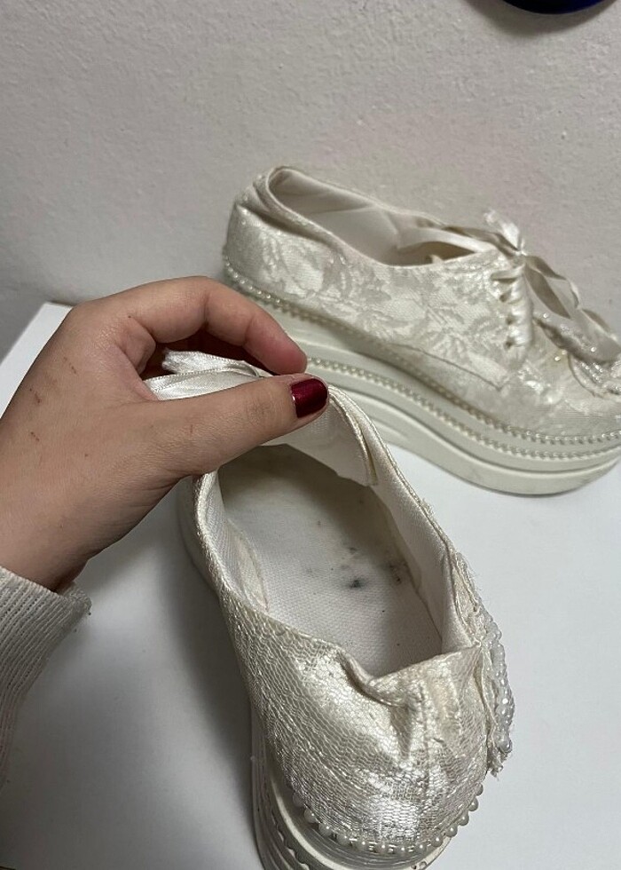 Gelin ayakkabısı  platform spor 1 defa giyildi  - Görsel 4