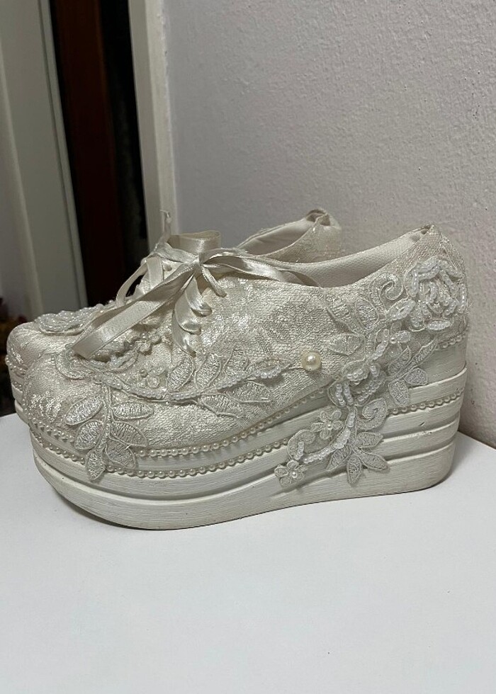 Gelin ayakkabısı  platform spor 1 defa giyildi  - Görsel 5