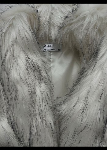 Beyaz Kısa Suni Kürk Ceket - Görsel 4