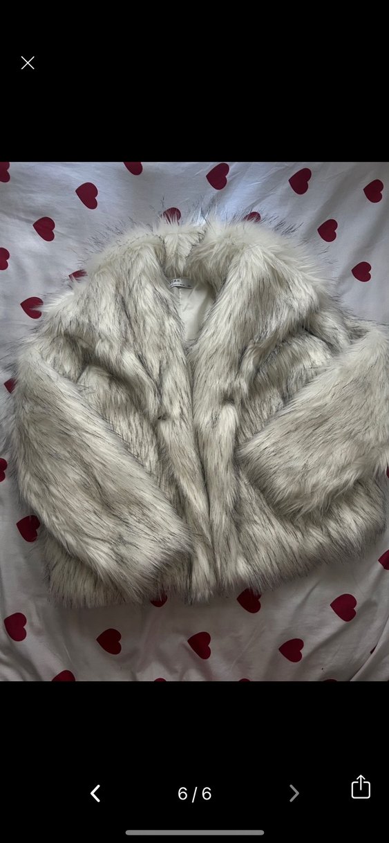 Beyaz Kısa Suni Kürk Ceket - Görsel 3