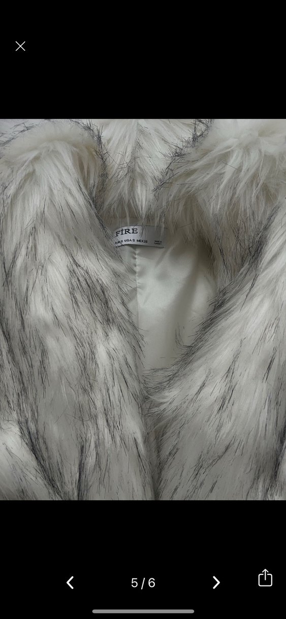 Beyaz Kısa Suni Kürk Ceket - Görsel 4