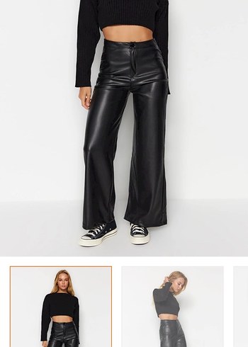 Siyah Deri pantolon - Görsel 2