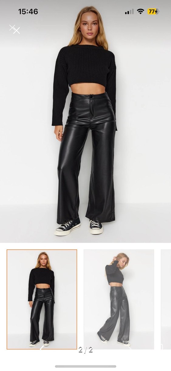 Siyah Deri pantolon - Görsel 2