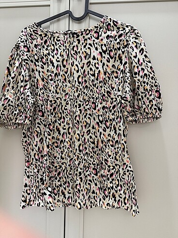 Karpuz kol leoparlı bluz