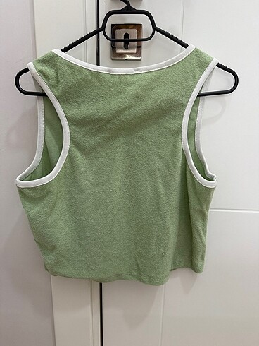 m Beden yeşil Renk Havlu kumaş crop bluz