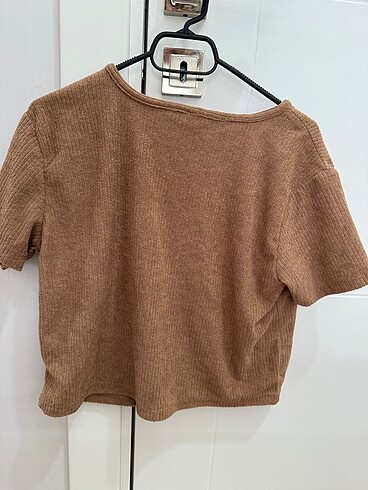 s Beden camel Renk Crop bluz