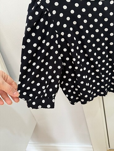m Beden Puantiyeli crop bluz