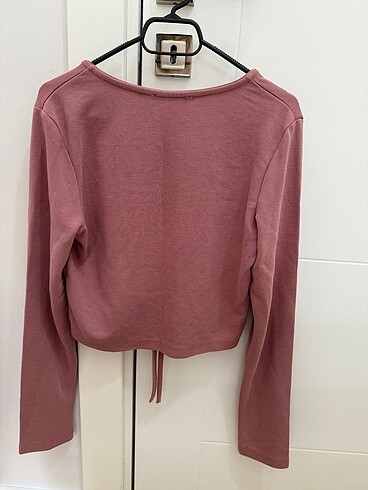 m Beden Uzun kollu bağlamalı drape detaylı bluz