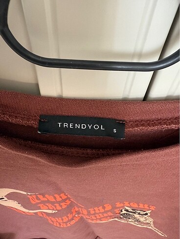 s Beden kahverengi Renk Baskılı Sweatshirt