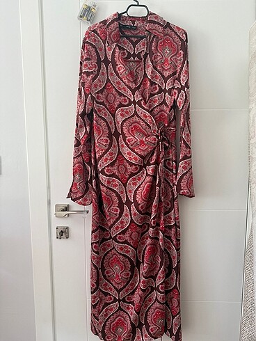 Etnik desenli kimono tarz elbise