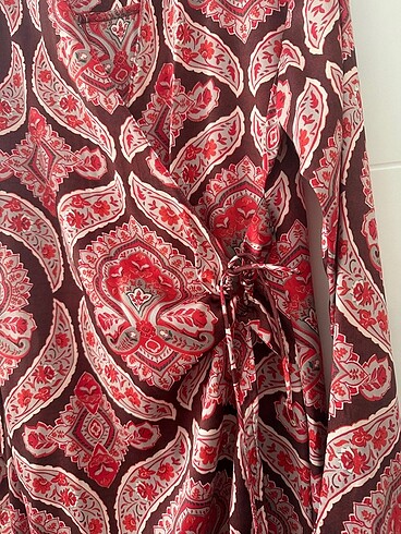 Mango Etnik desenli kimono tarz elbise
