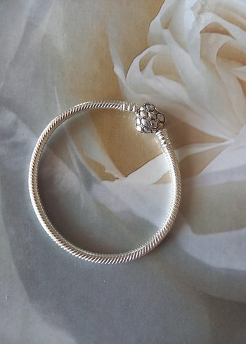 925 gümüş 17 cm kalp charmlı Zincir Bileklik muadil (pandora)