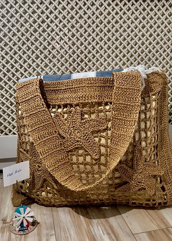 Deniz yıldızı detaylı plaj çantası - Görsel 2