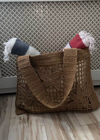 Deniz yıldızı detaylı plaj çantası - Görsel 5