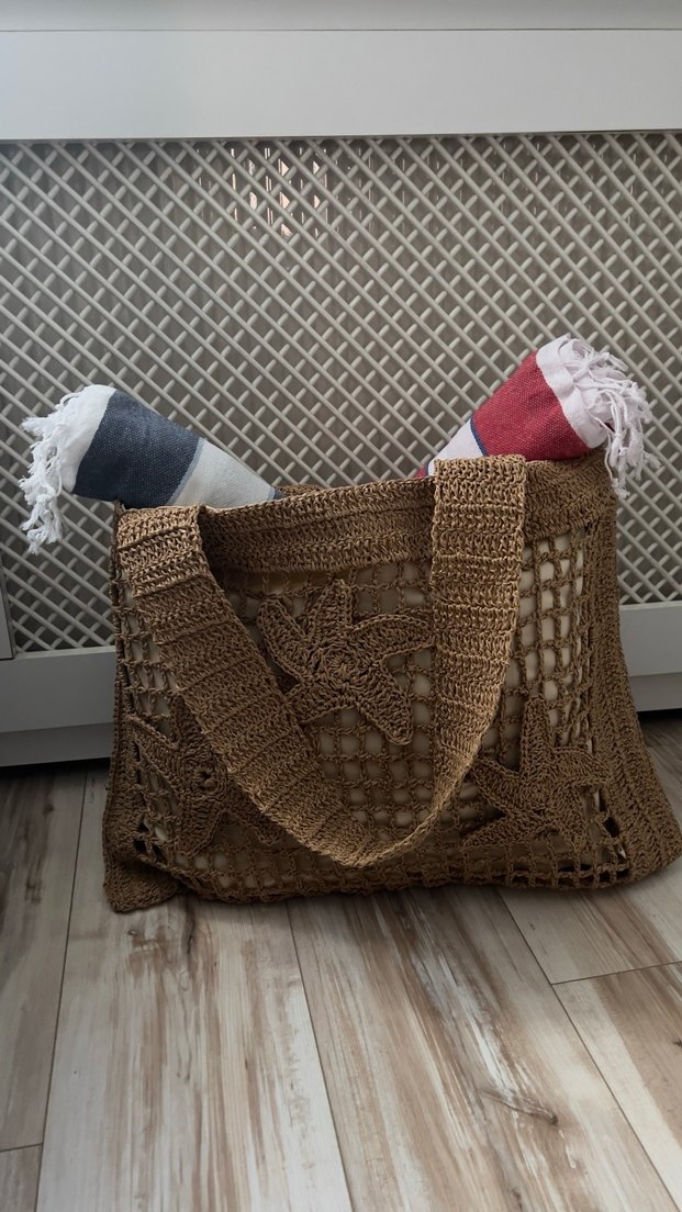 Deniz yıldızı detaylı plaj çantası - Görsel 5