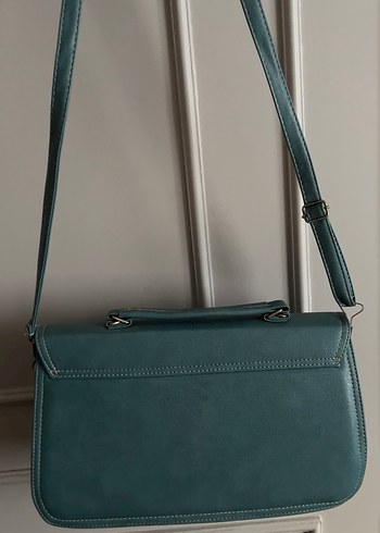 Tokalı Turkuaz Deri Kadın Çanta - Görsel 2