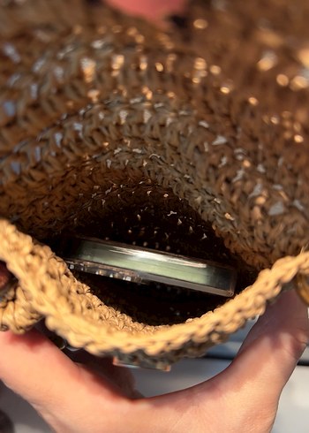 Örme mini telefon çantası - Görsel 5