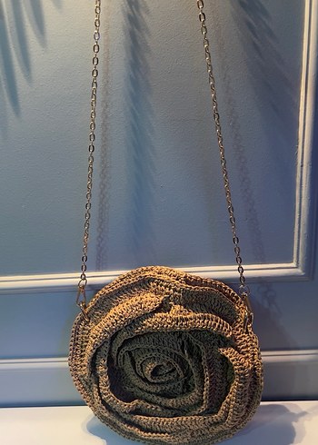 Örme gül çanta - Görsel 5