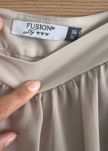 Kadın Bej Pileli Uzun Etek - Görsel 3