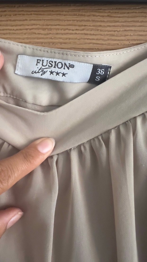 Kadın Bej Pileli Uzun Etek - Görsel 3