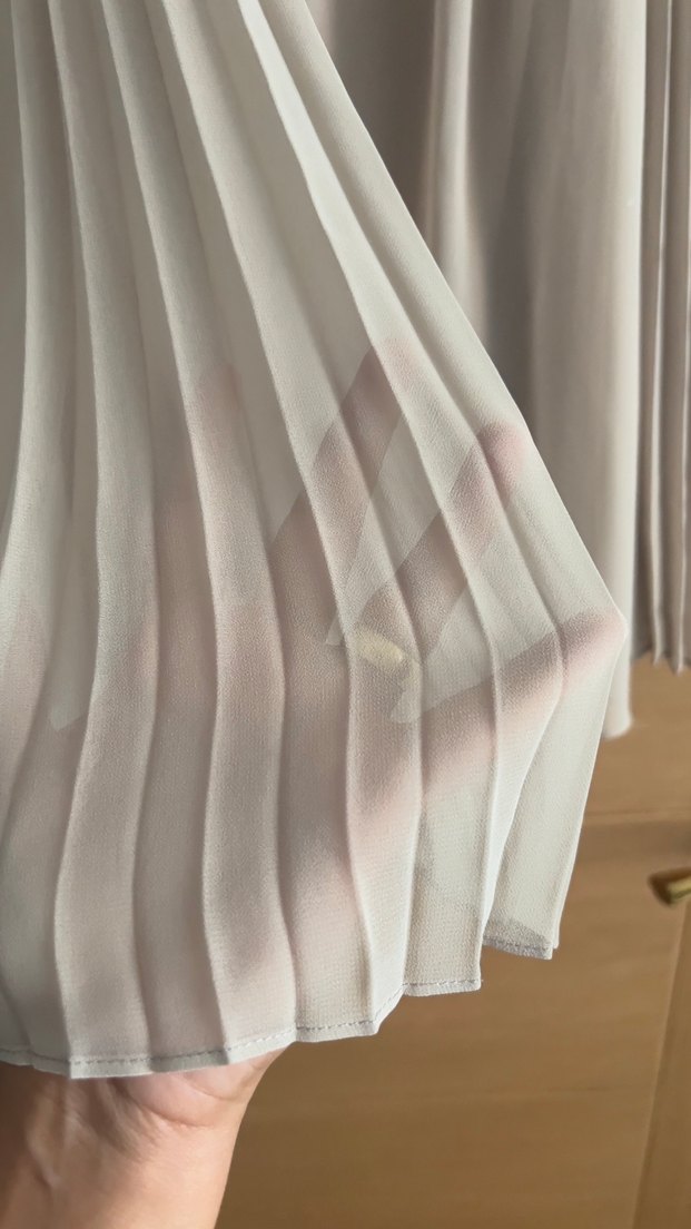 Kadın Bej Pileli Uzun Etek - Görsel 4