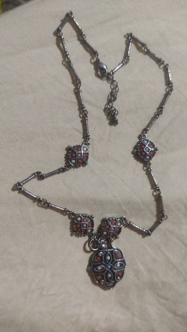 gerçek gümüş Turkuaz Mercan tasli Kolye - Görsel 3