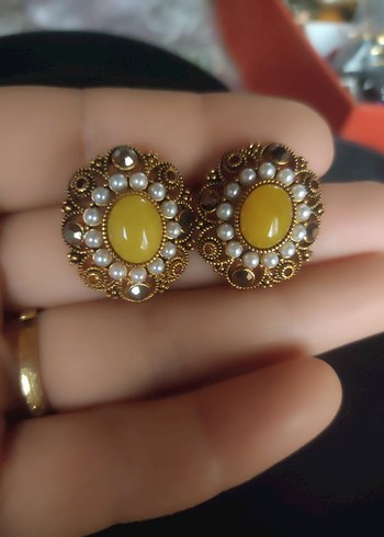 18 k altın kaplamalı Vintage Küpe - Görsel 4