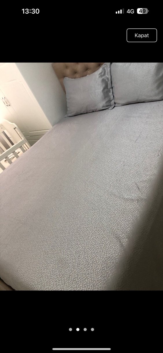 Gri Düz Desen Yatak Örtüsü - Görsel 4